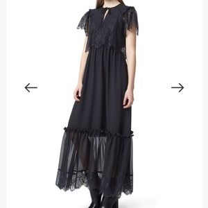 Three Floor Alluring black lace dress